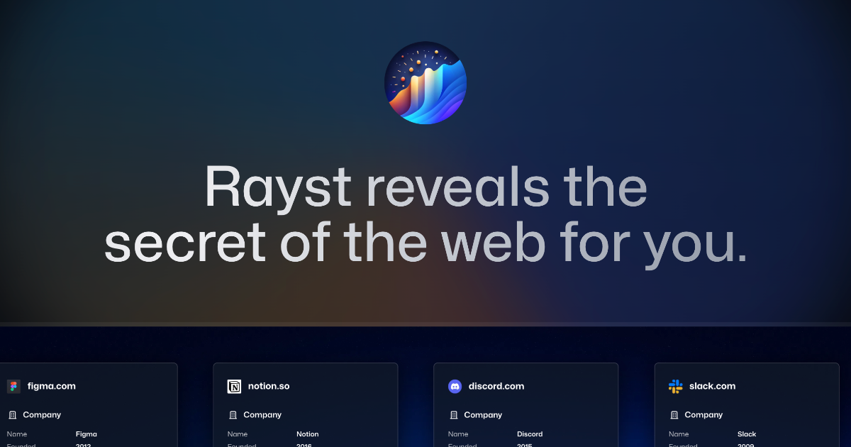 Reveal the web. | Rayst